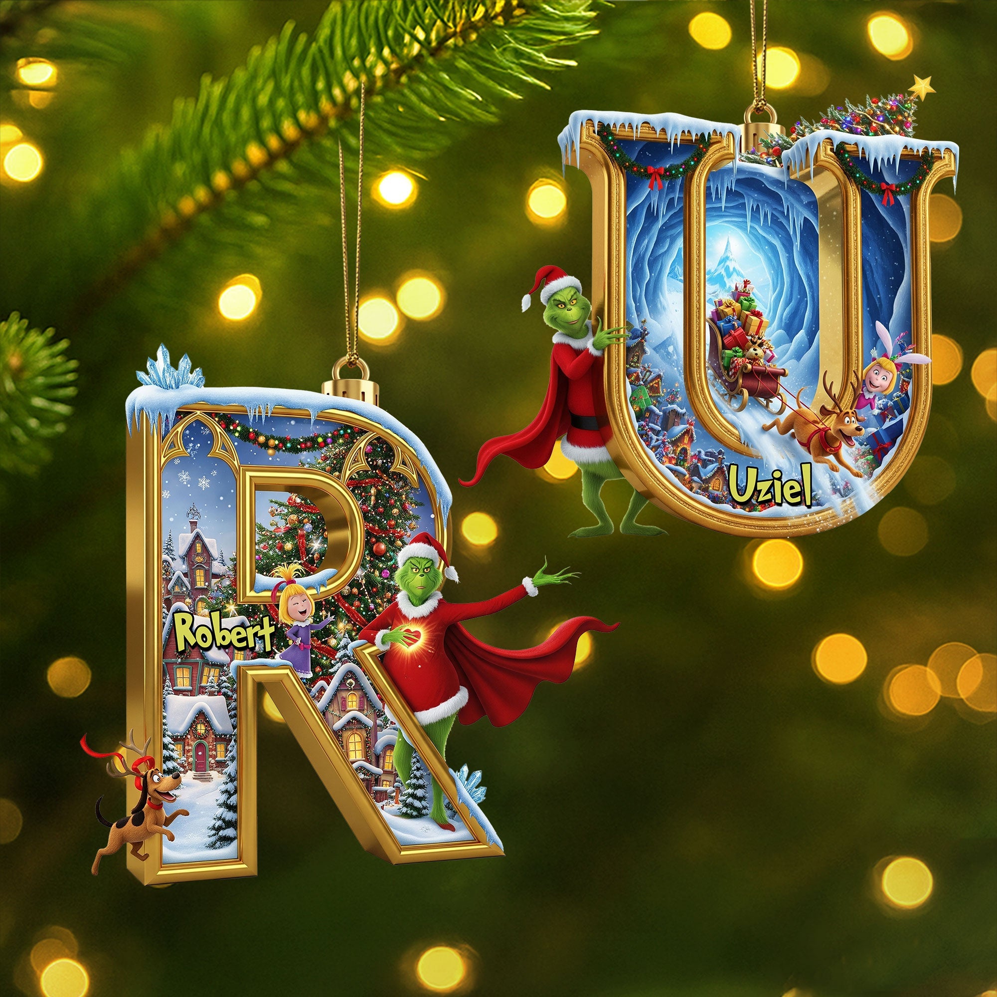 Funny Green Guy Ornament - Custom Letter Gifts For Loved Ones - Family Christmas Ornament Gift Funny Green Guy Ornament - Custom Letter Gifts For Loved Ones - Family Christmas Ornament Gift