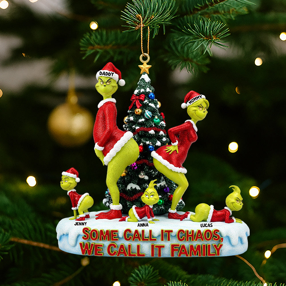 Funny Green Monster Family Personalized Gifts For Family Christmas Ornament - Xmas Ornament Gift