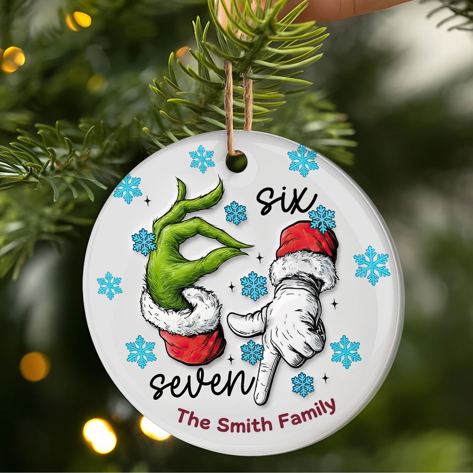 Funny Green Monster Ornament - Personalized Gift For Christmas Ornament - Fun Holiday Ornament Gift