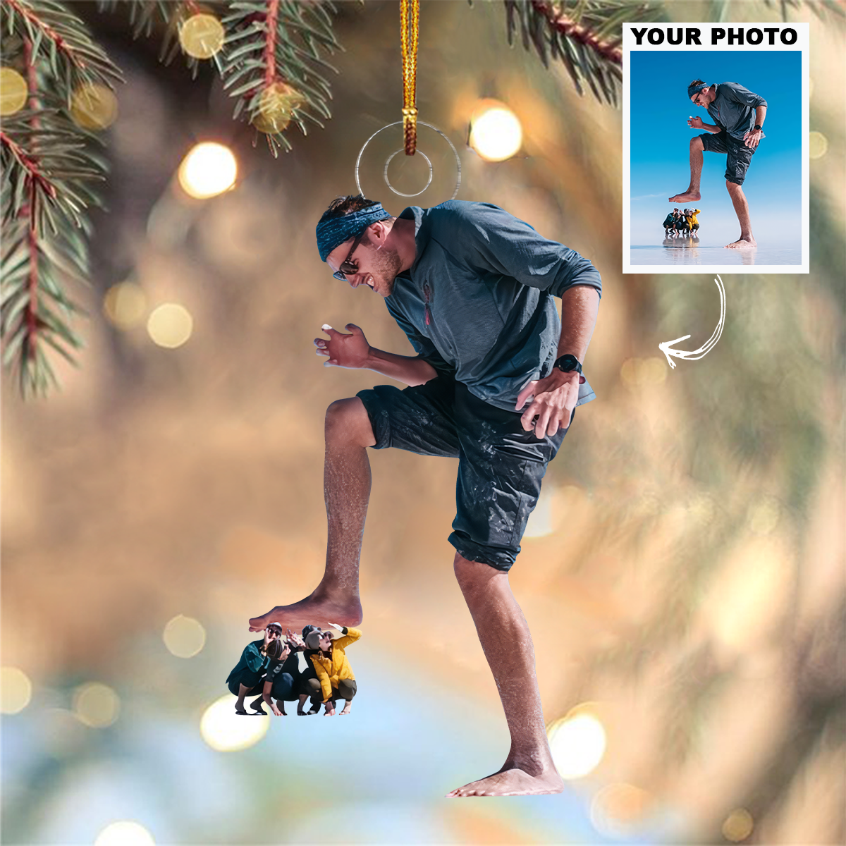 Funny Group Pose Personalized Photo Mica Ornament Customized Your Photo Ornament Christmas