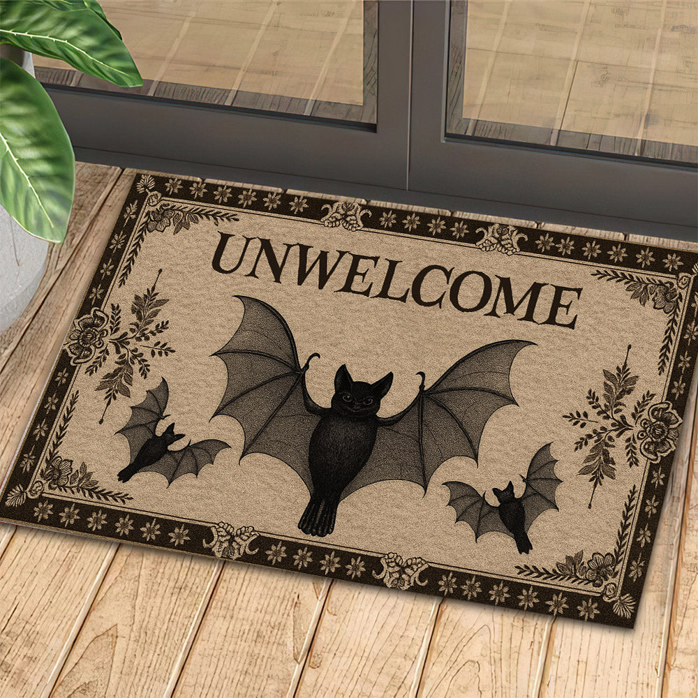 Funny Halloween Bat Doormat Unwelcome Doormat For Home Decor Housewarming Gift Welcome Mat Gift For Bat Lovers