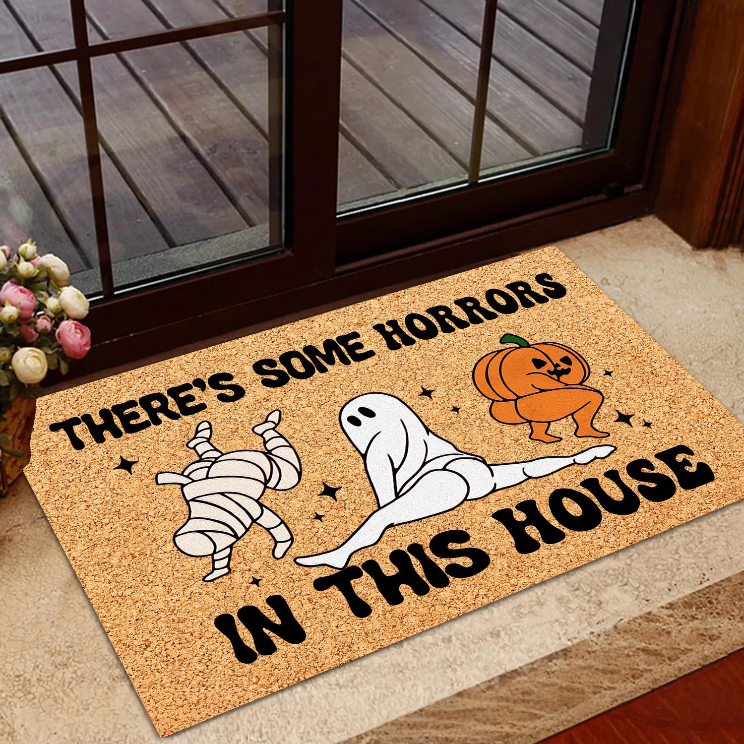 Funny Halloween Doormat Theres Some Horrors In This House Housewarming Gift Halloween Doormat Decor
