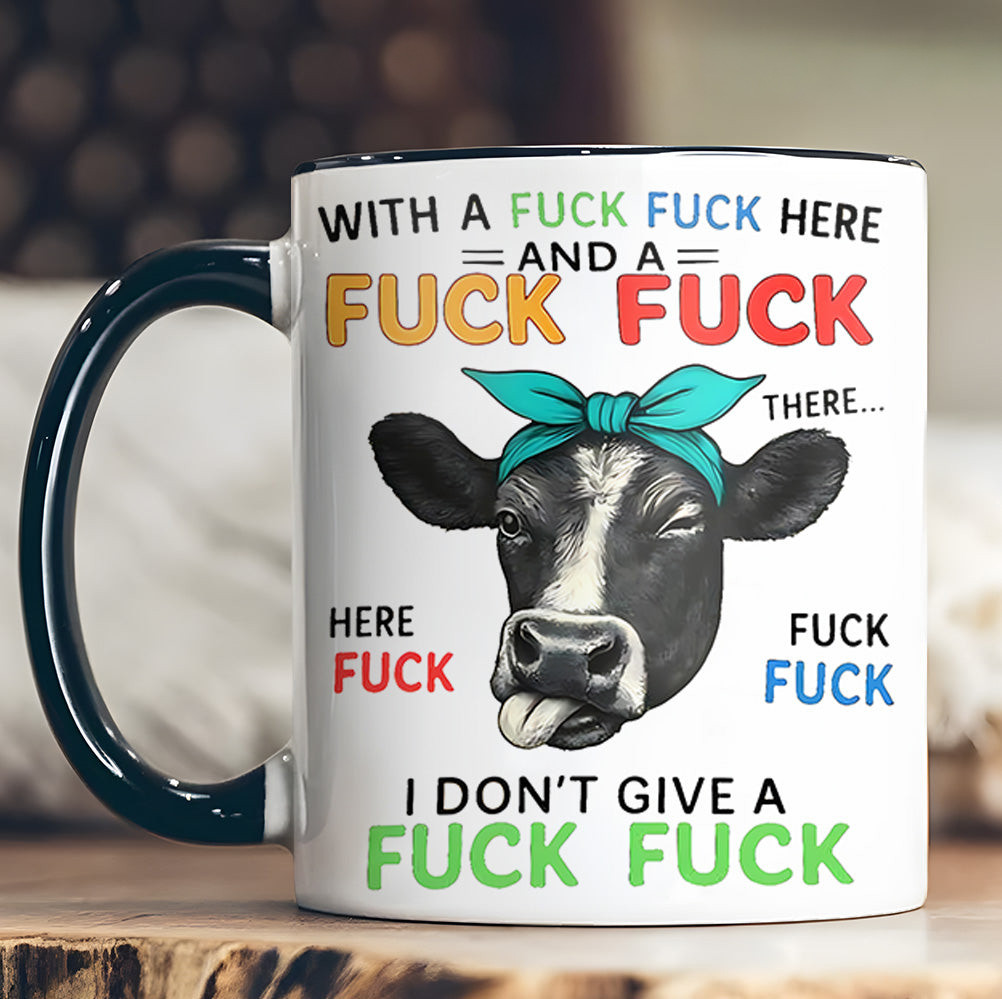 Funny Highland Cow Mug I Don't Give A Fck Mug Gifts For Cow Lovers