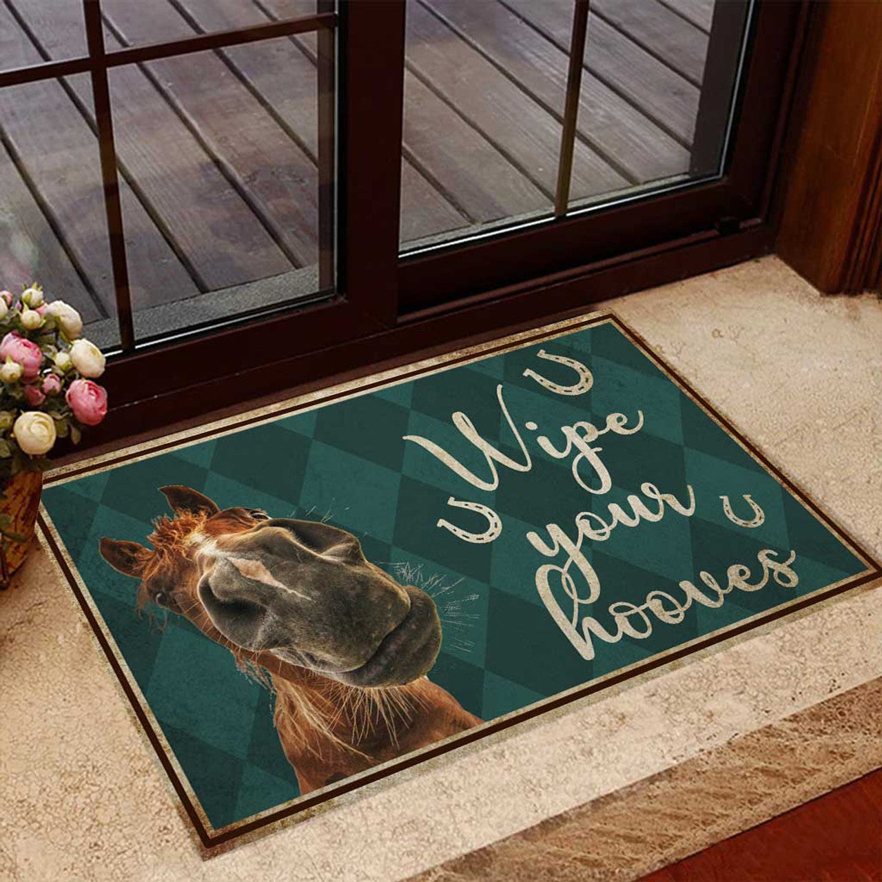 Funny Horse Doormat Wipe Your Hooves Doormat