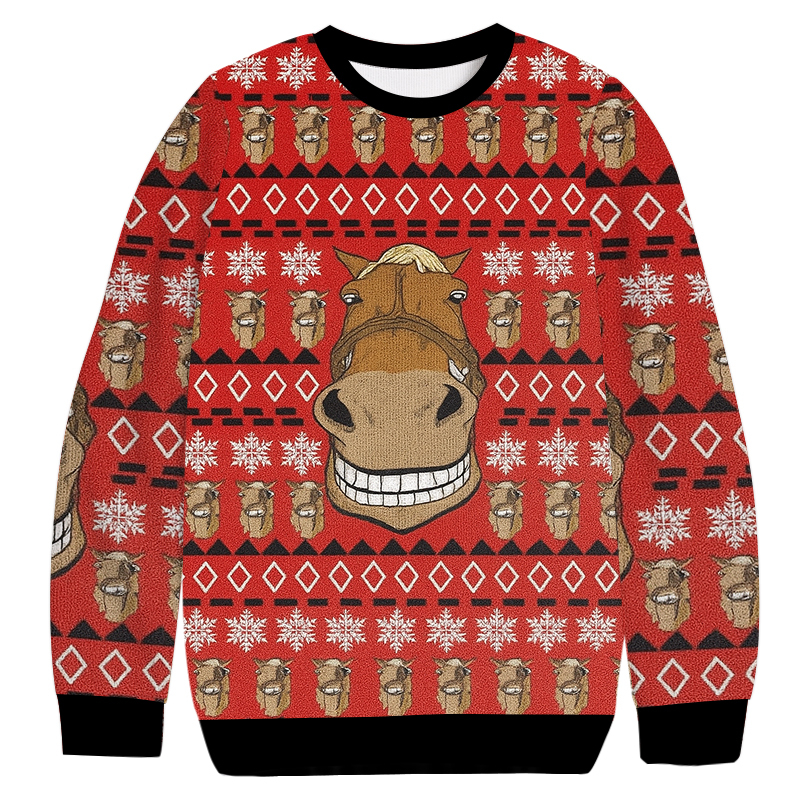 Funny Horse Meme Christmas Ugly Sweatshirt Christmas Gift For Family Funny Horse Meme Christmas Ugly Sweatshirt Christmas Gift For Family