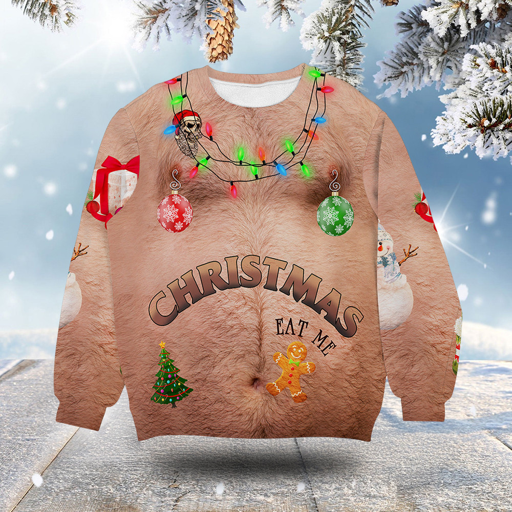 Funny Human Body Ugly Christmas Sweater Winter Clothing Xmas Gifts For Father