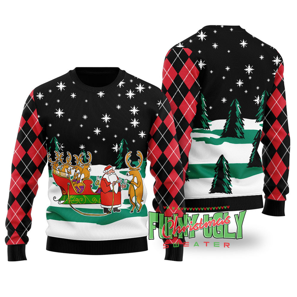 Funny Hyperid Sleigh Ugly Christmas Sweater Black Thoughtful Winter Gift Merch for Special Moments