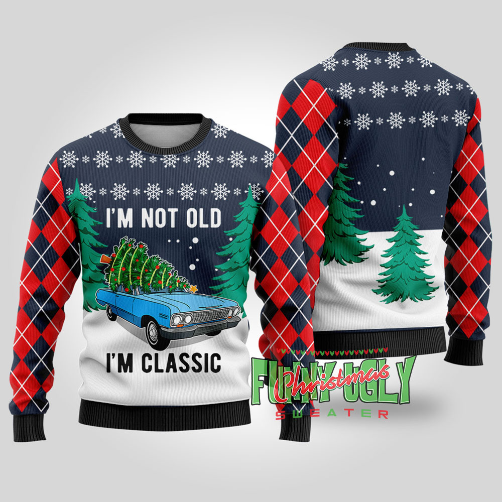 Funny Hyperid Sleigh Ugly Christmas Sweater Navy Lovely Christmas Sweater Gift for Mom or Grandma