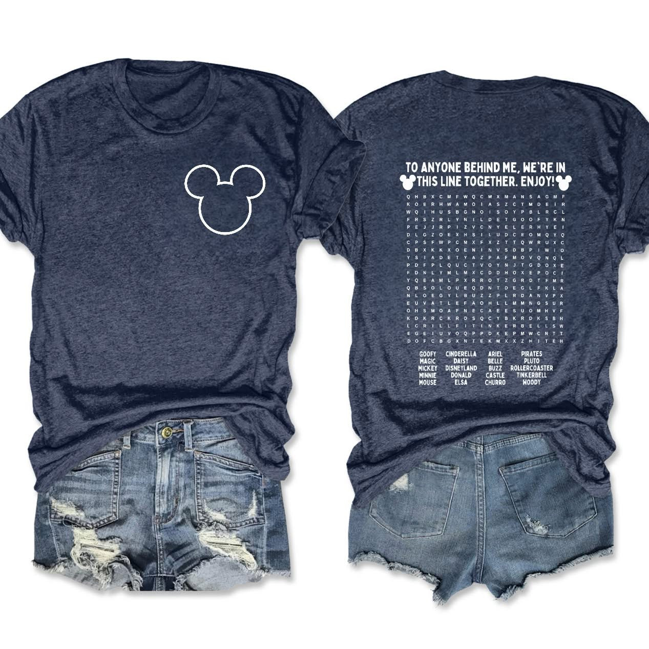 Funny Interactive Disney Graphic T-Shirt To Anyone Behind Me Shirt Best Gift For Sister