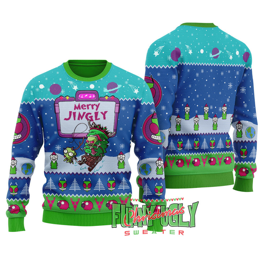 Funny Invader Zim Ugly Christmas Sweater Royal Holiday Merch That Makes a Perfect Christmas Gift