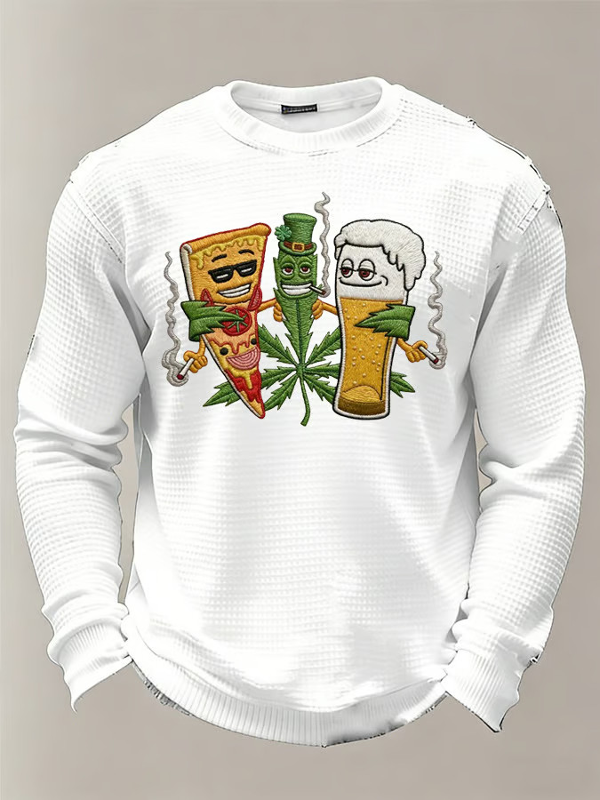 Funny Irish Day Weed Beer Pizza Party Essential Long Sleeve T Shirt Funny St Patrick'S Day Gifts
