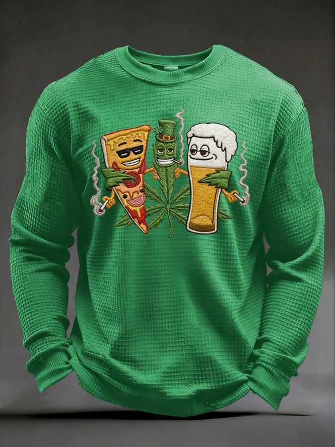 Funny Irish Day Weed Beer Pizza Party Essential Long Sleeve T Shirt Funny St Patrick'S Day Gifts