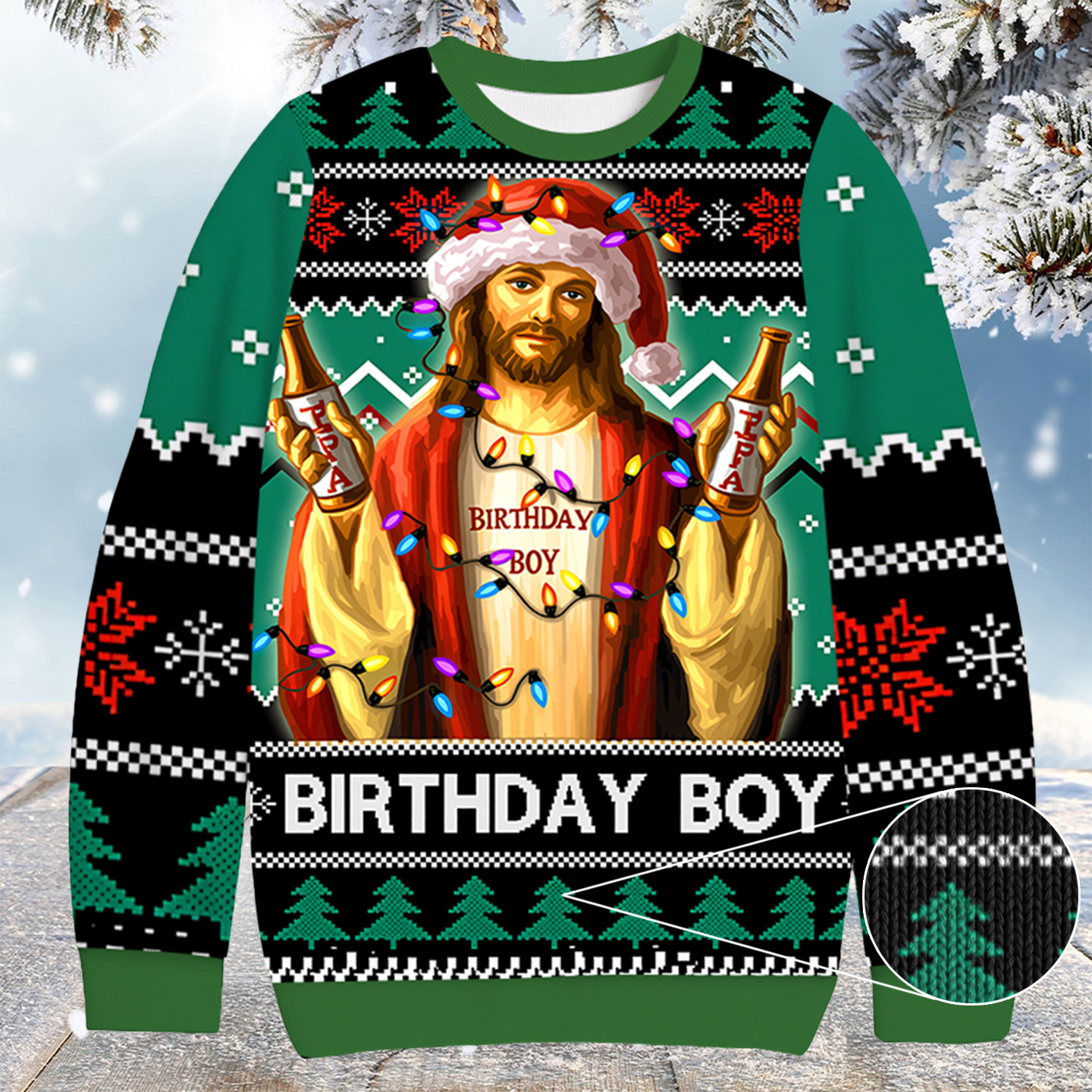Funny Jesus Birthday Christmas Ugly Sweater Jesus Gifts For Christmas