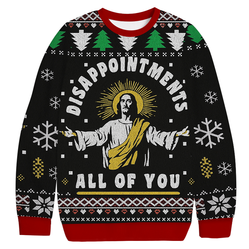 Funny Jesus Christmas Ugly Sweatshirt Holiday Season Gag Gift Top