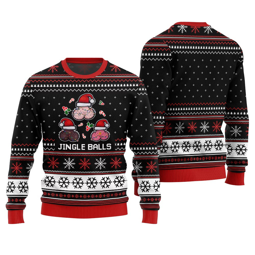 Funny Jingle Balls Ugly Christmas Sweater Merry Christmas Sweatshirt for Holiday Fun