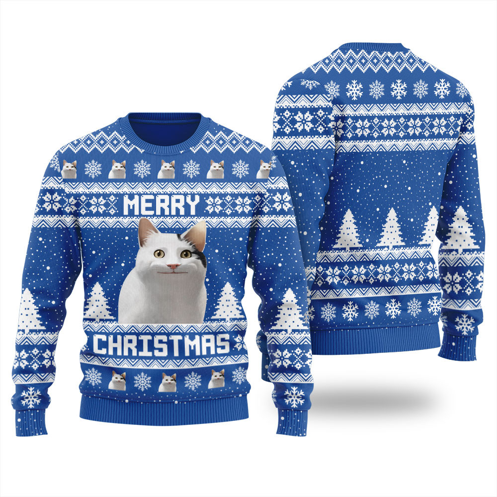 Funny Meowy Christmas Sweater Classic Holiday Sweater for Festive Looks
