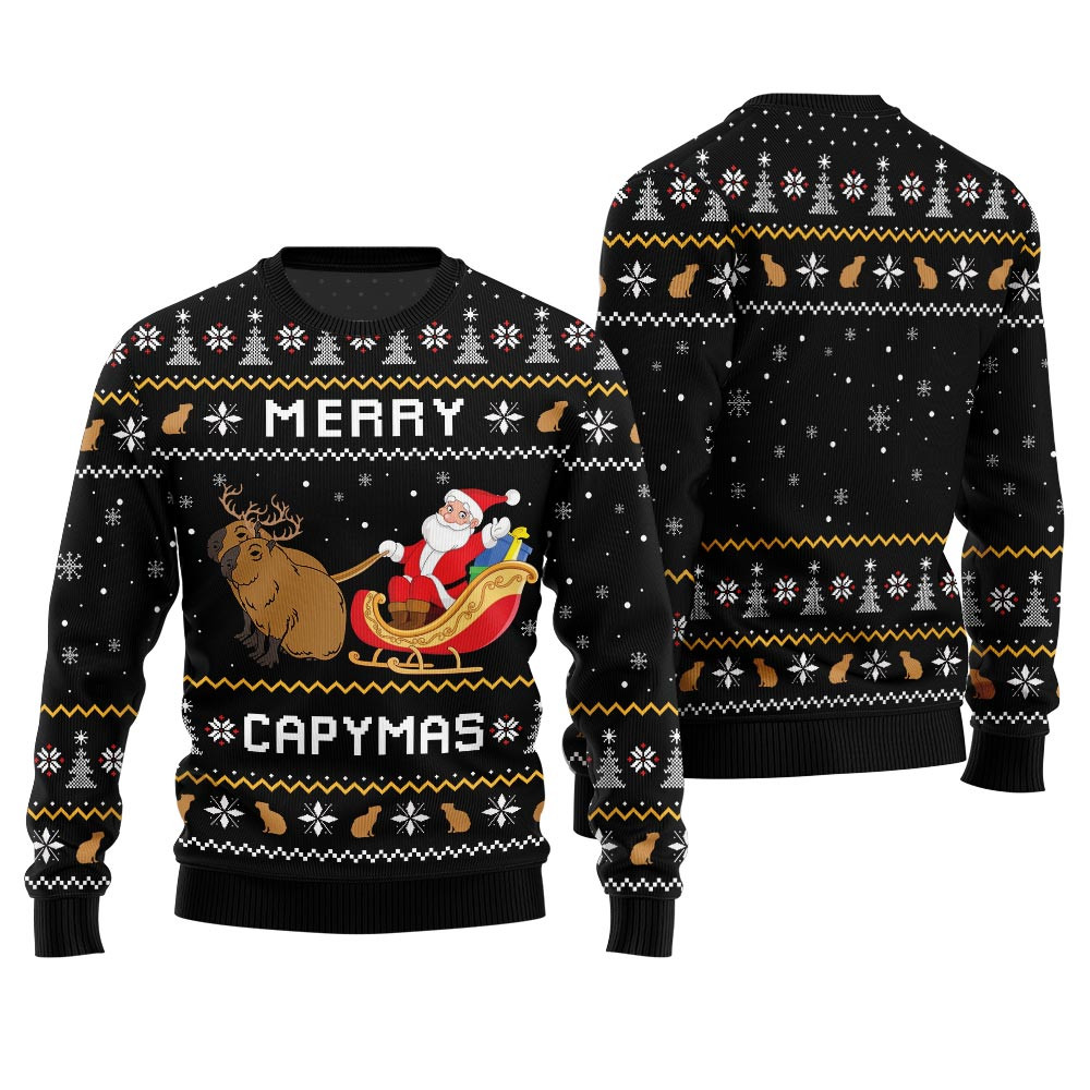 Funny Merry Capybara Christmas Sweater Perfect Merch Gift for the Christmas Season