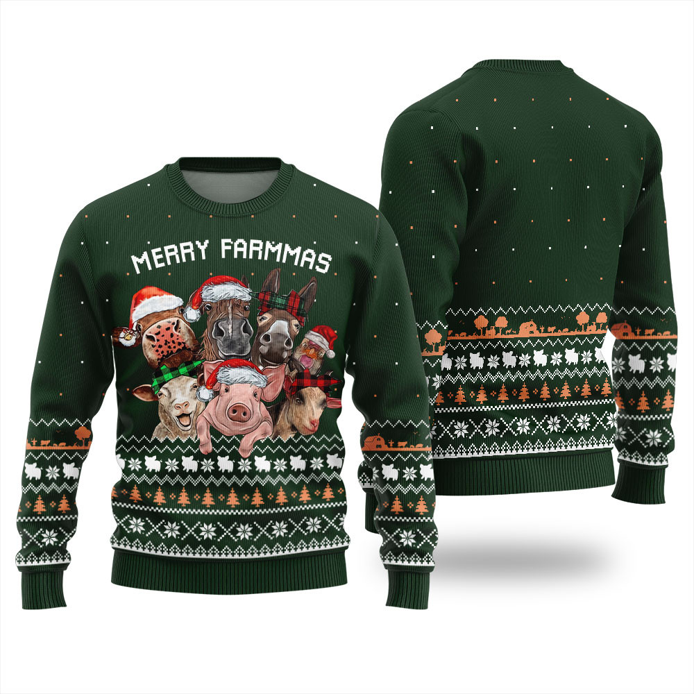 Funny Merry Farmmas Ugly Christmas Sweater Thoughtful Winter Gift Merch for Special Moments