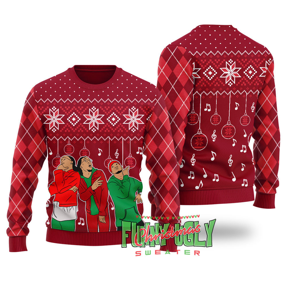 Funny Migos Ugly Christmas Sweater Cardinal Red Perfect Merch Gift for the Christmas Season