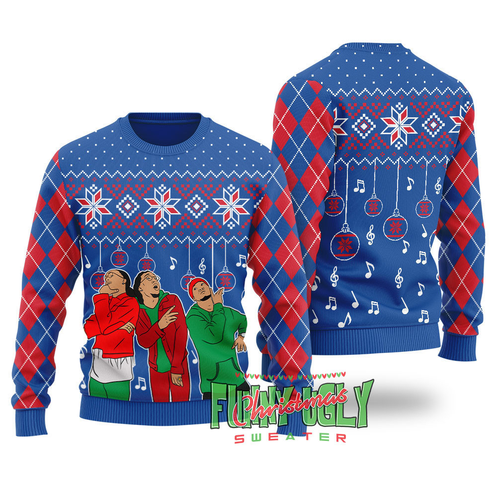 Funny Migos Ugly Christmas Sweater Royal Merry Christmas Sweatshirt for Holiday Fun
