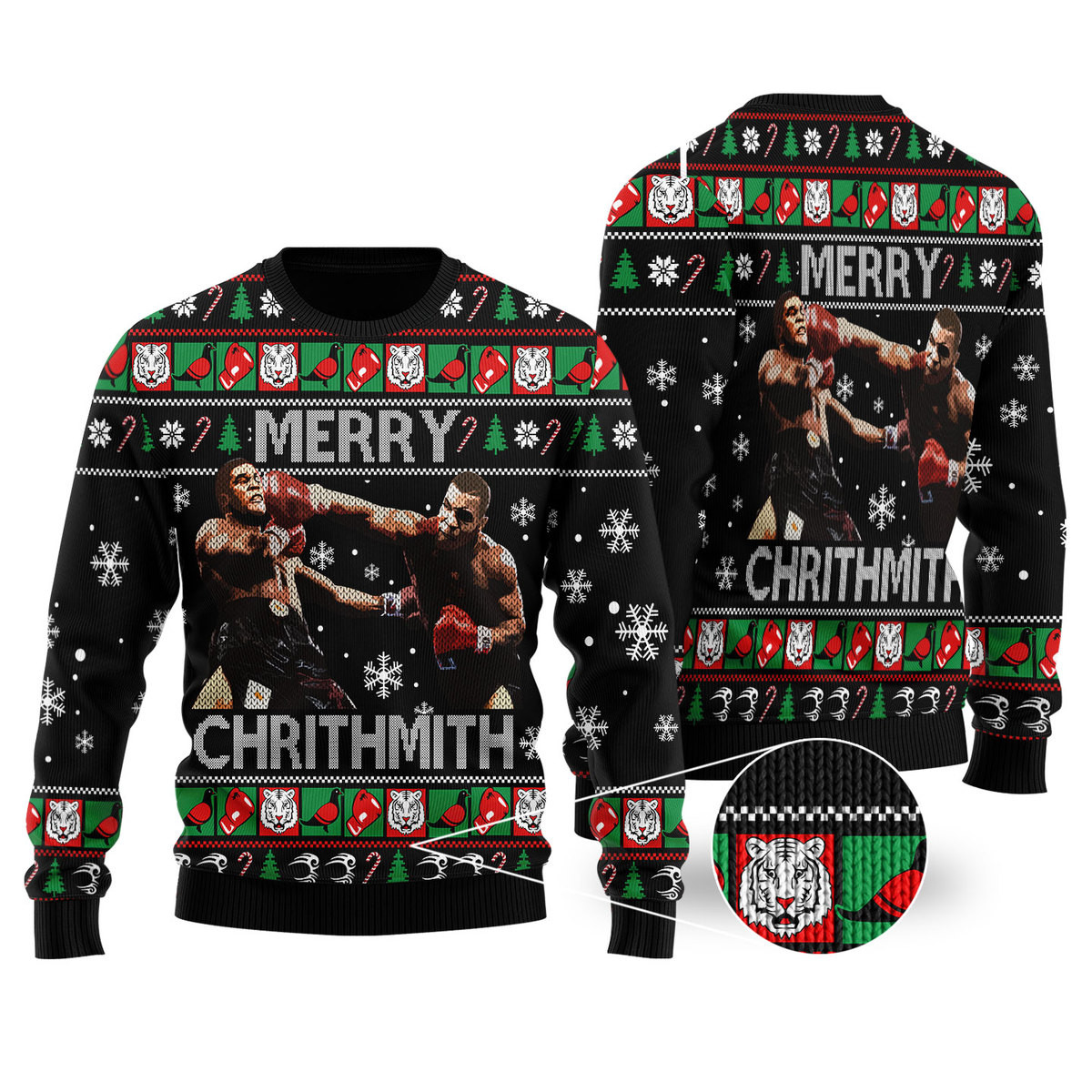 Funny Mike Tyson Christmas Sweater Black Holiday Merch That Makes a Perfect Christmas Gift