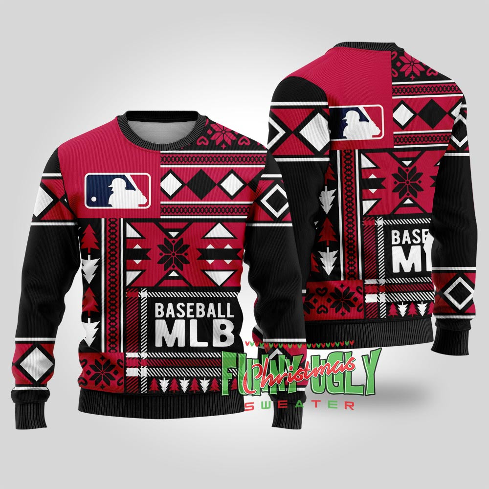 Funny Mlb Baseball Christmas Sweater Black Festive Sweatshirt for Christmas Celebrations