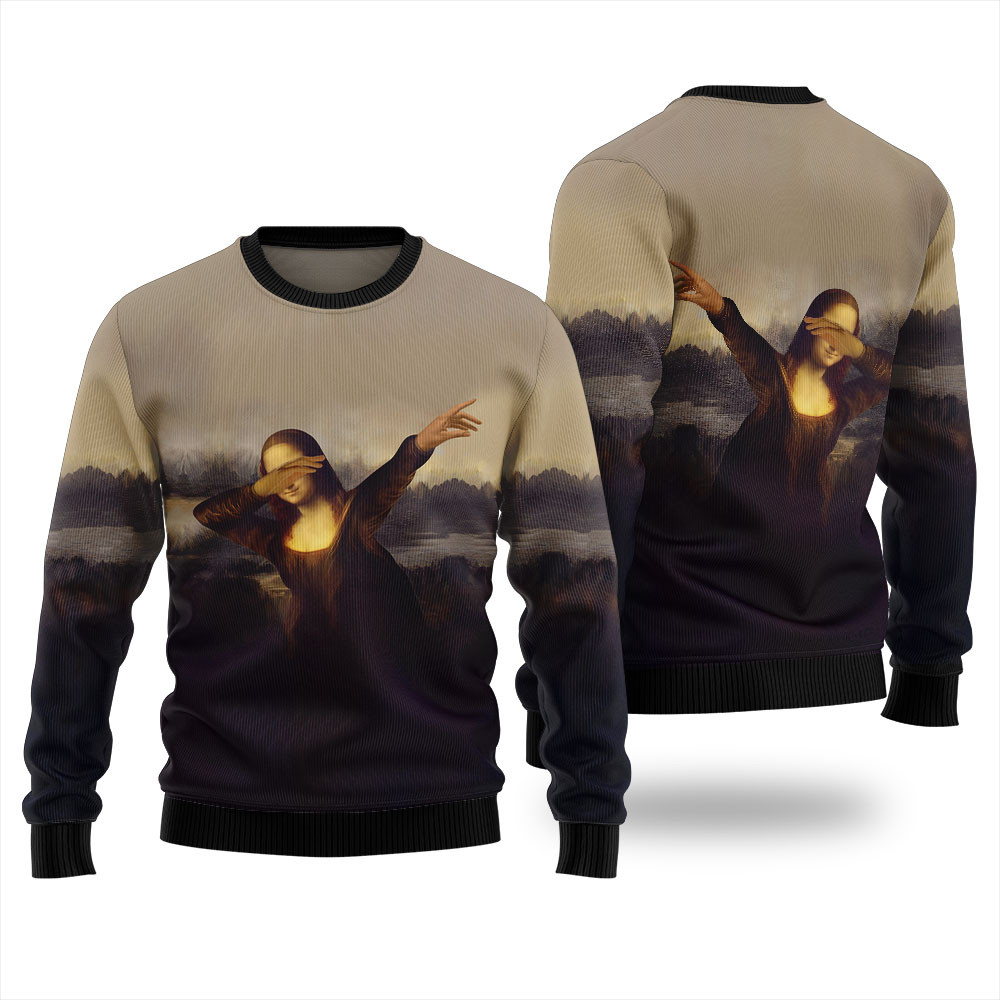 Funny Mona Lisa Ugly Christmas Sweater Holiday Merch That Makes a Perfect Christmas Gift