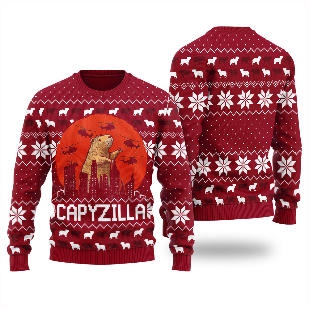 Funny Monster Capybara Christmas Sweater Women Meaningful Holiday Gift Merch to Show You Care