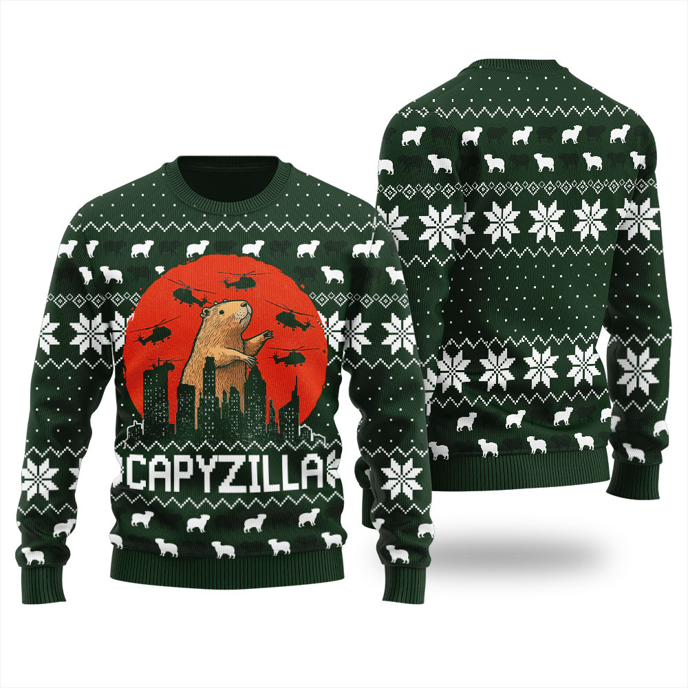 Funny Monster Capybara Funny Christmas Sweater Unique Holiday Merch Gift for Home and Family