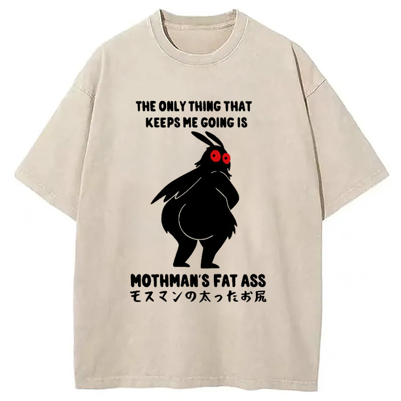 Funny Mothman Japan Washed T-Shirt Minimal Retro Graphic Clothing Gifts For Him Funny Mothman Japan Washed T-Shirt Minimal Retro Graphic Clothing Gifts For Him