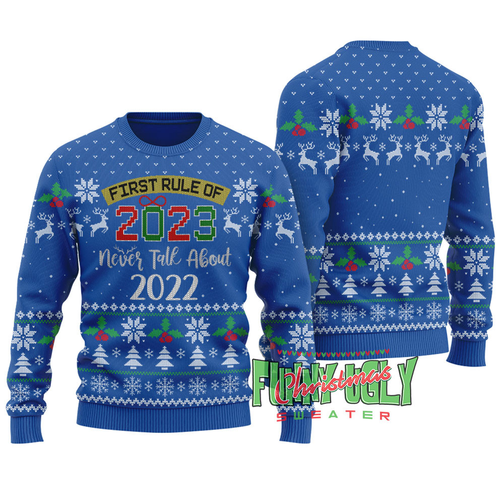 Funny New Year First Rule Ugly Christmas Sweater Royal Christmas Merch Gift That Brings Joy and Warmth