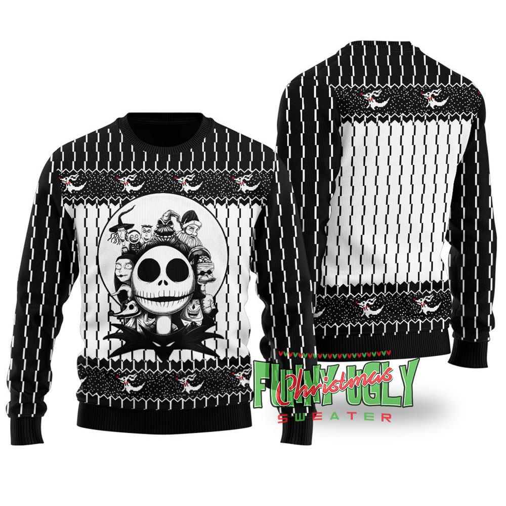 Funny Nightmare Before Christmas Ugly Sweater Black Unique Holiday Merch Gift for Home and Family