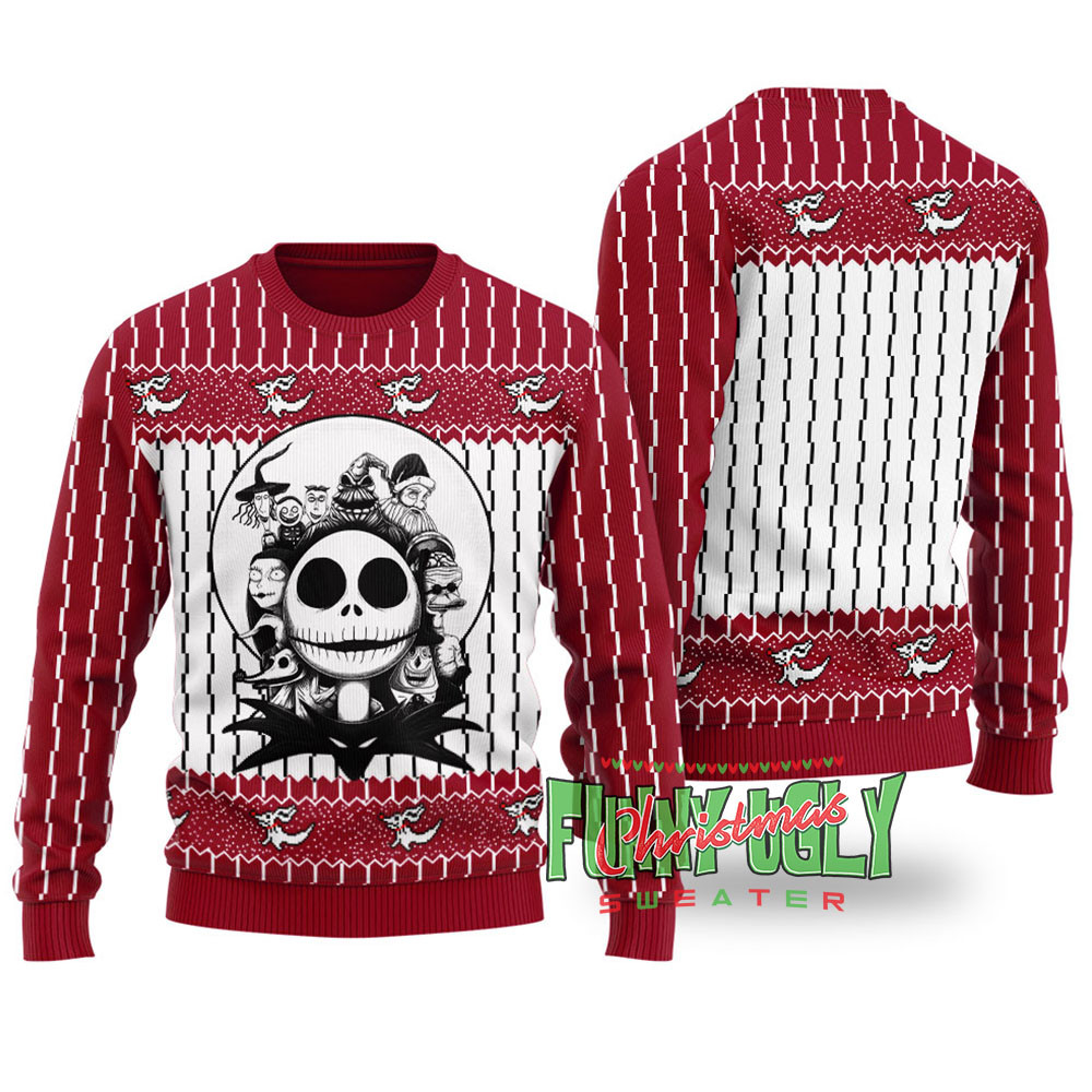 Funny Nightmare Before Christmas Ugly Sweater Cardinal Red Lovely Merch Gift for Cozy Winter Nights