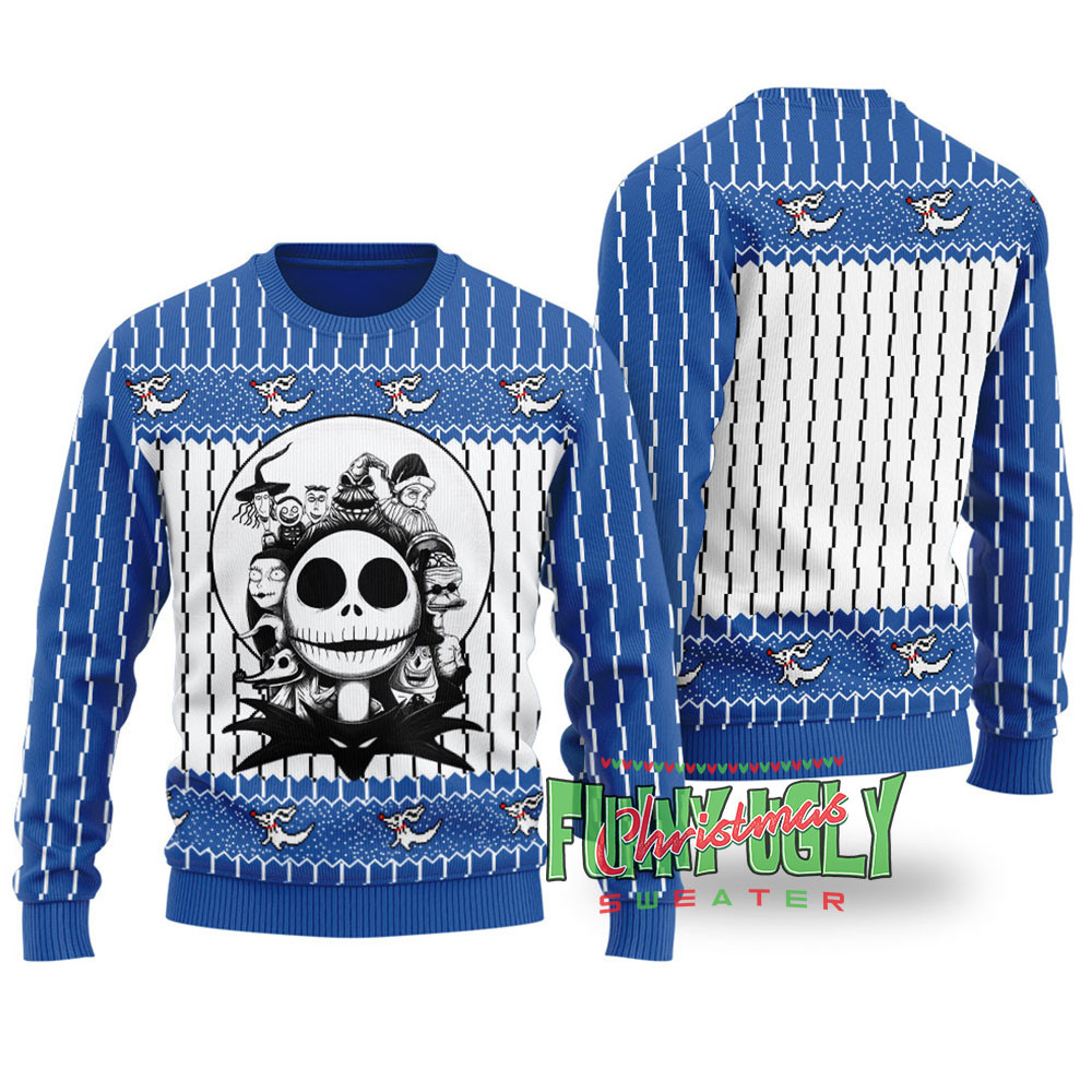 Funny Nightmare Before Christmas Ugly Sweater Royal Holiday Merch That Makes a Perfect Christmas Gift
