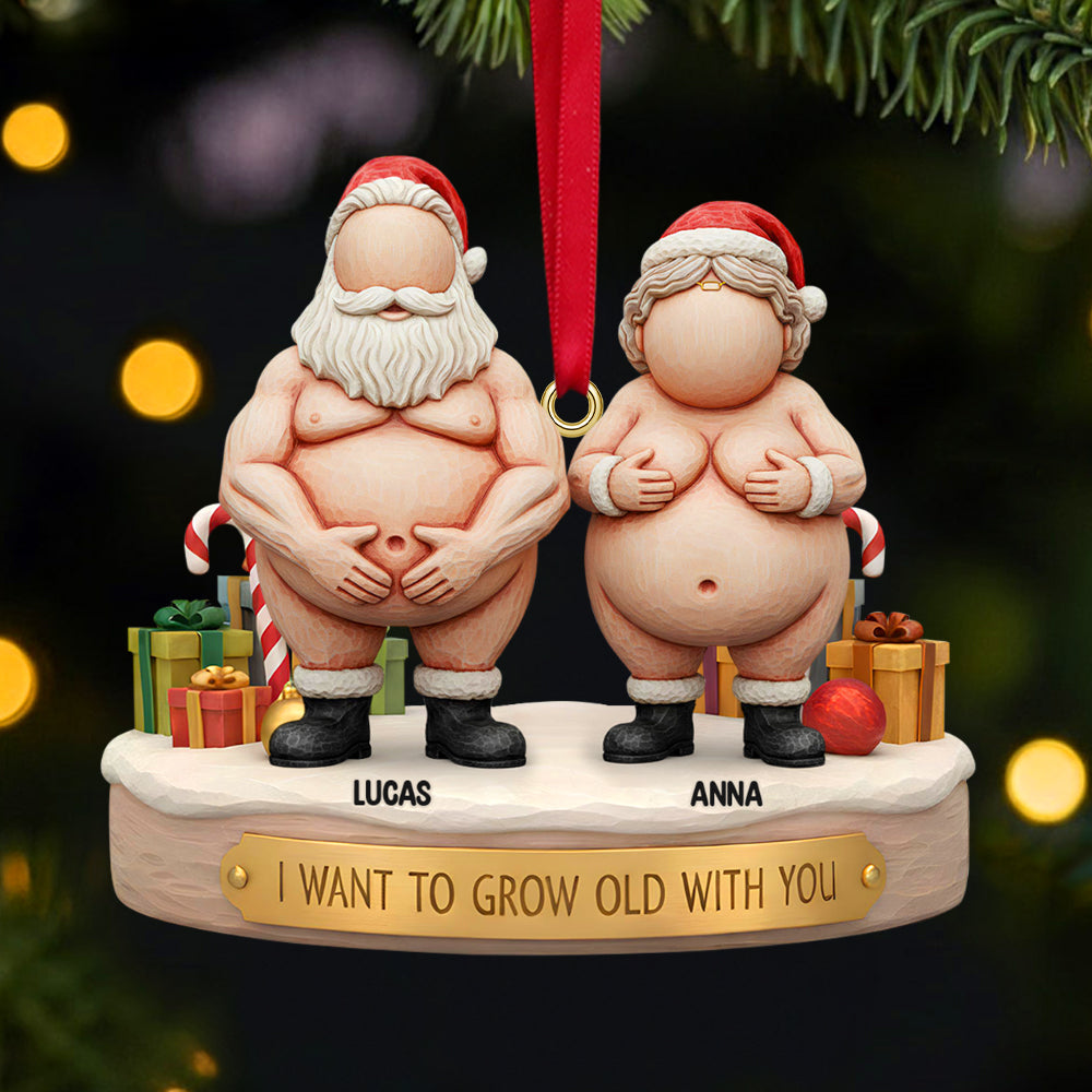 Funny Old Couple Christmas Ornament Personalized Gifts - Holiday Tree Decoration Gift