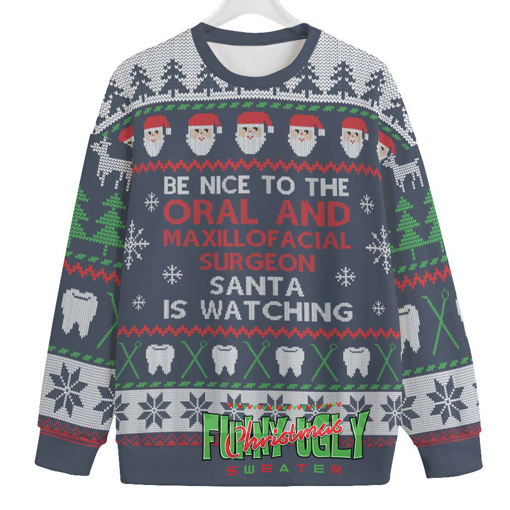 Funny Oral And Maxillofacial Surgeon Ugly Sweater Navy Thoughtful Winter Gift Merch for Special Moments
