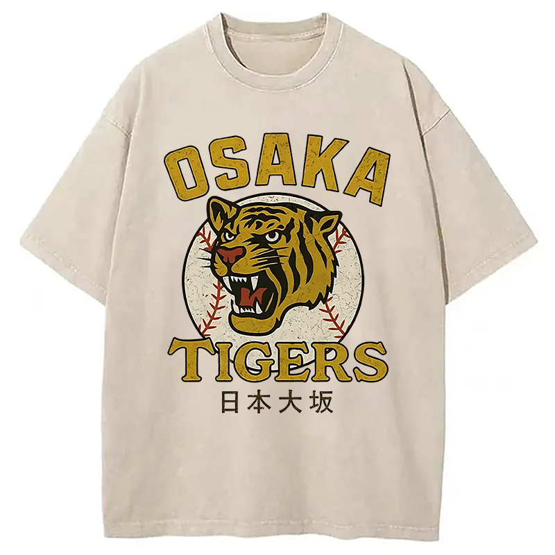 Funny Osaka Tigers Washed T-Shirt Unisex Streetwear Graphic Style Gifts For BFF Funny Osaka Tigers Washed T-Shirt Unisex Streetwear Graphic Style Gifts For BFF