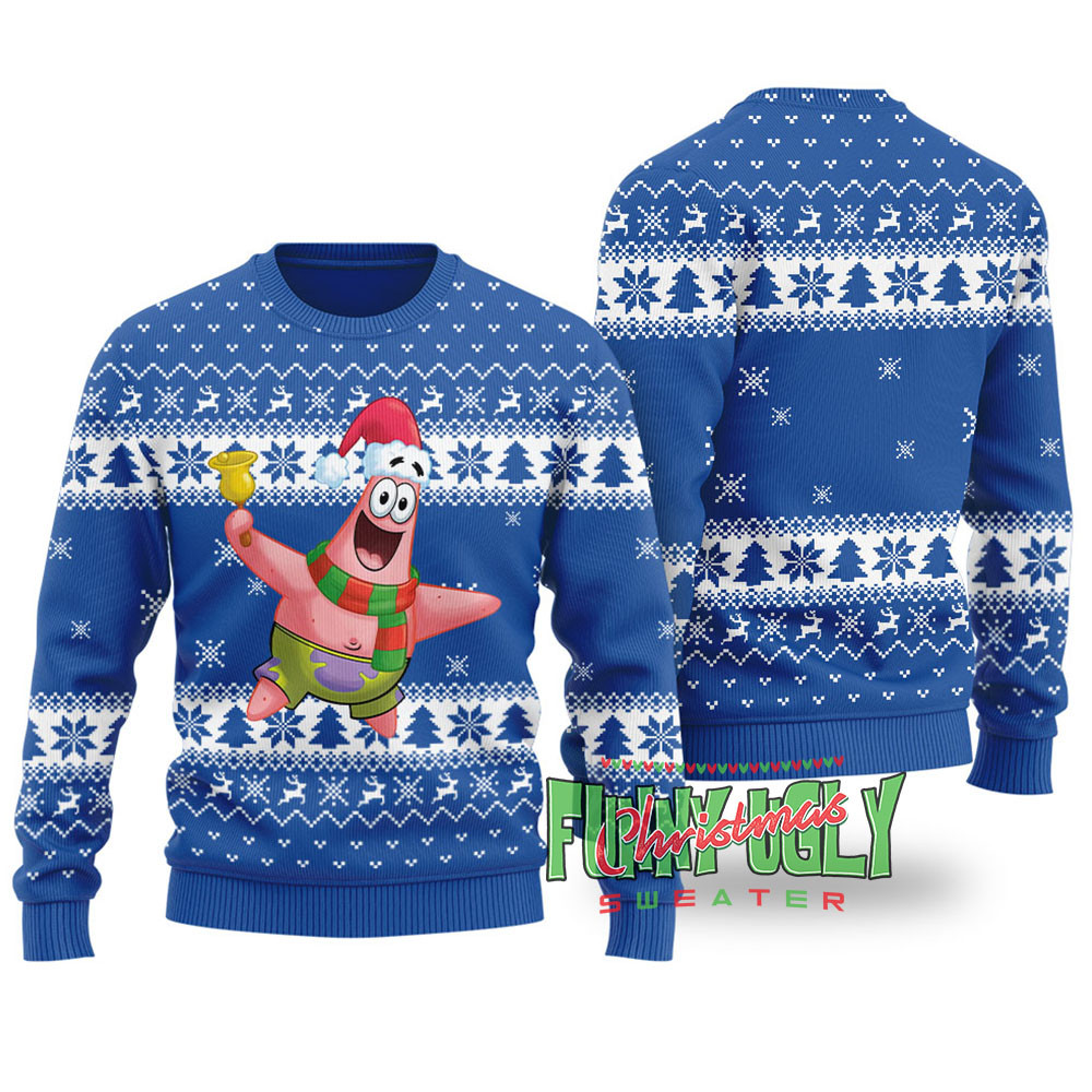 Funny Patrick Star Squarepants Ugly Christmas Sweater Royal Best Gift Idea for Christmas Enthusiasts