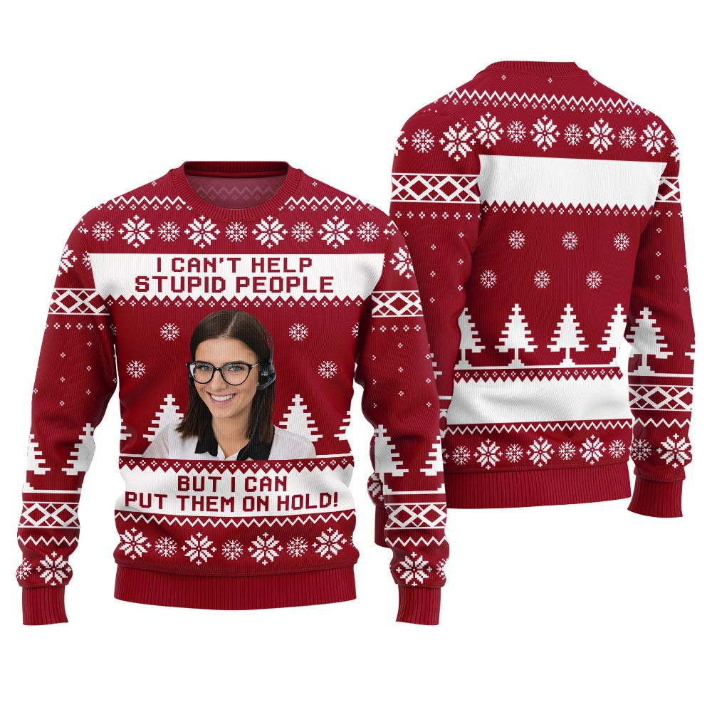 Funny Personalized Face Ugly Holiday Sweater Unique Christmas Gifts For Adults