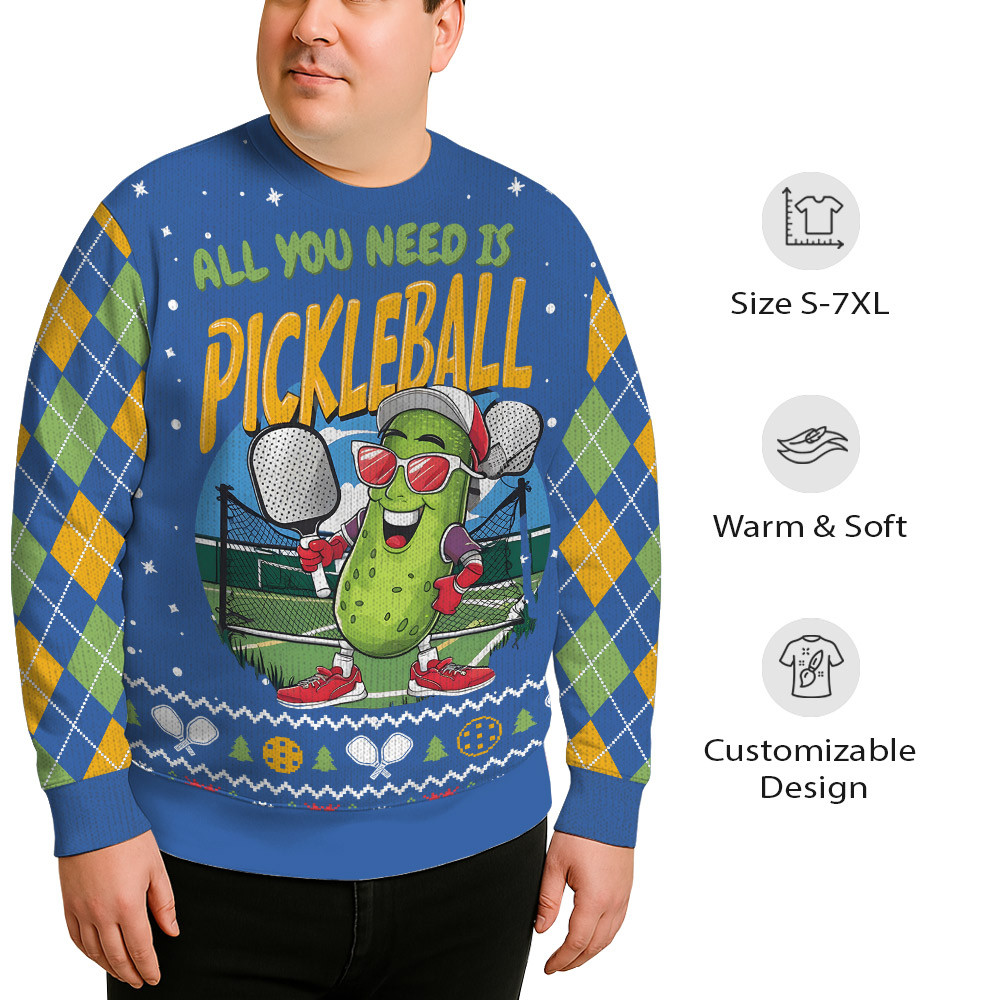 Funny Pickleball Plus Size Ugly Christmas Sweater Exclusive Christmas Sweater Merch Gift Edition