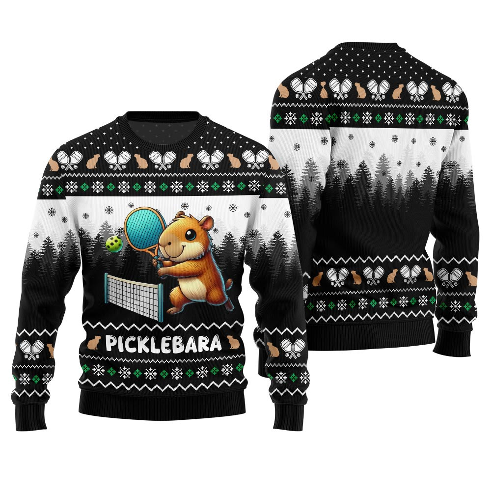 Funny Picklebara Capybara Ugly Christmas Sweater Perfect Merch Gift for the Christmas Season