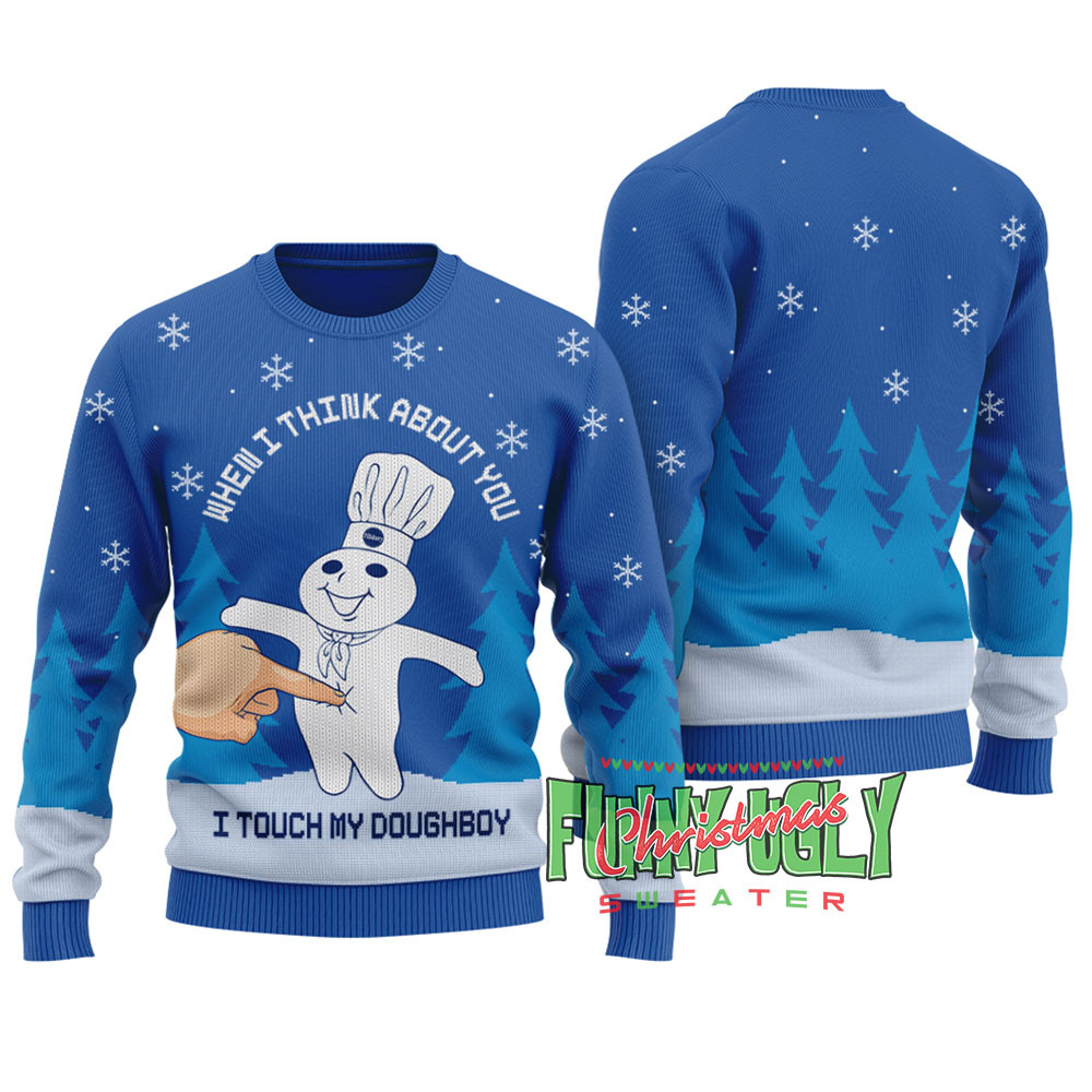 Funny Pillsbury Doughboy Ugly Christmas Sweater Royal Christmas Merch Gift That Brings Joy and Warmth