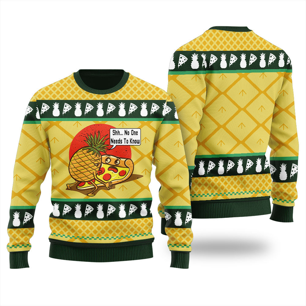 Funny Pineapple Pizza Mens Ugly Sweater Custom Holiday Sweater Merch That Warms the Heart