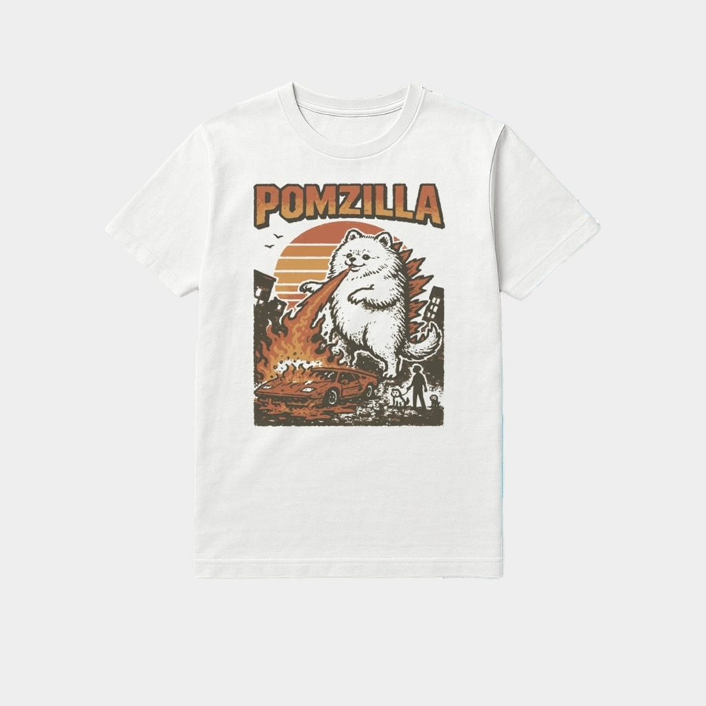 Funny Pomeranian Godzilla Shirt Birthday Present For Sister