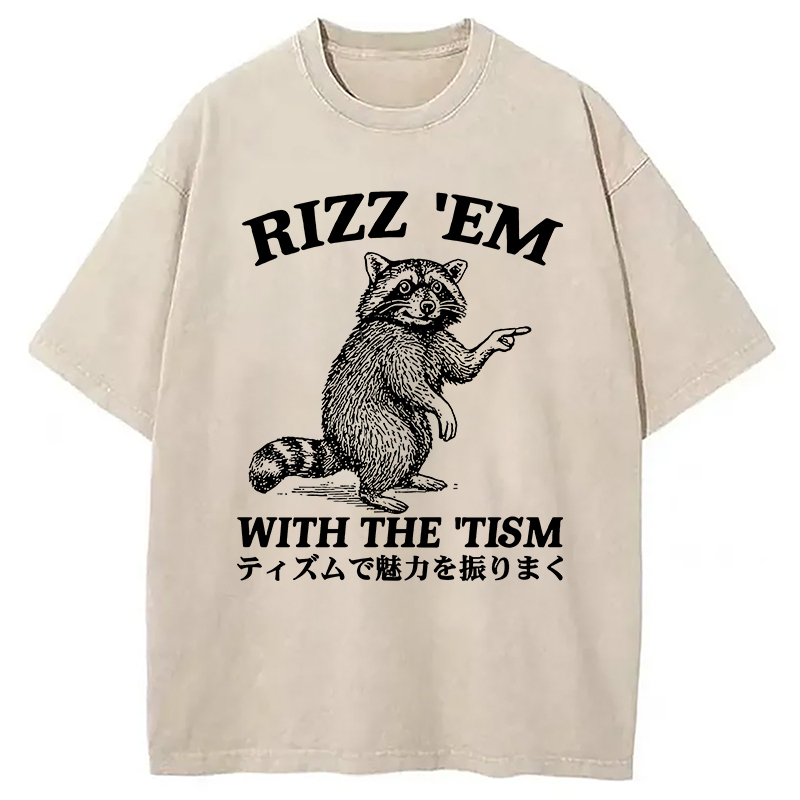 Funny Raccoon Charm Washed T-Shirt Funny Graphic Gift For Friends Gifts For Best Friend