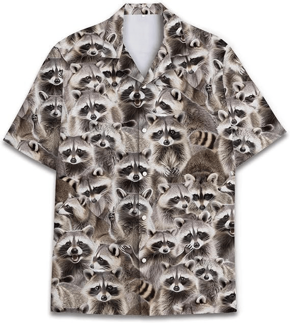 Funny Raccoon Meme Hawaiian Shirt Animal Themed Trendy Shirt Raccoon Lover Gifts