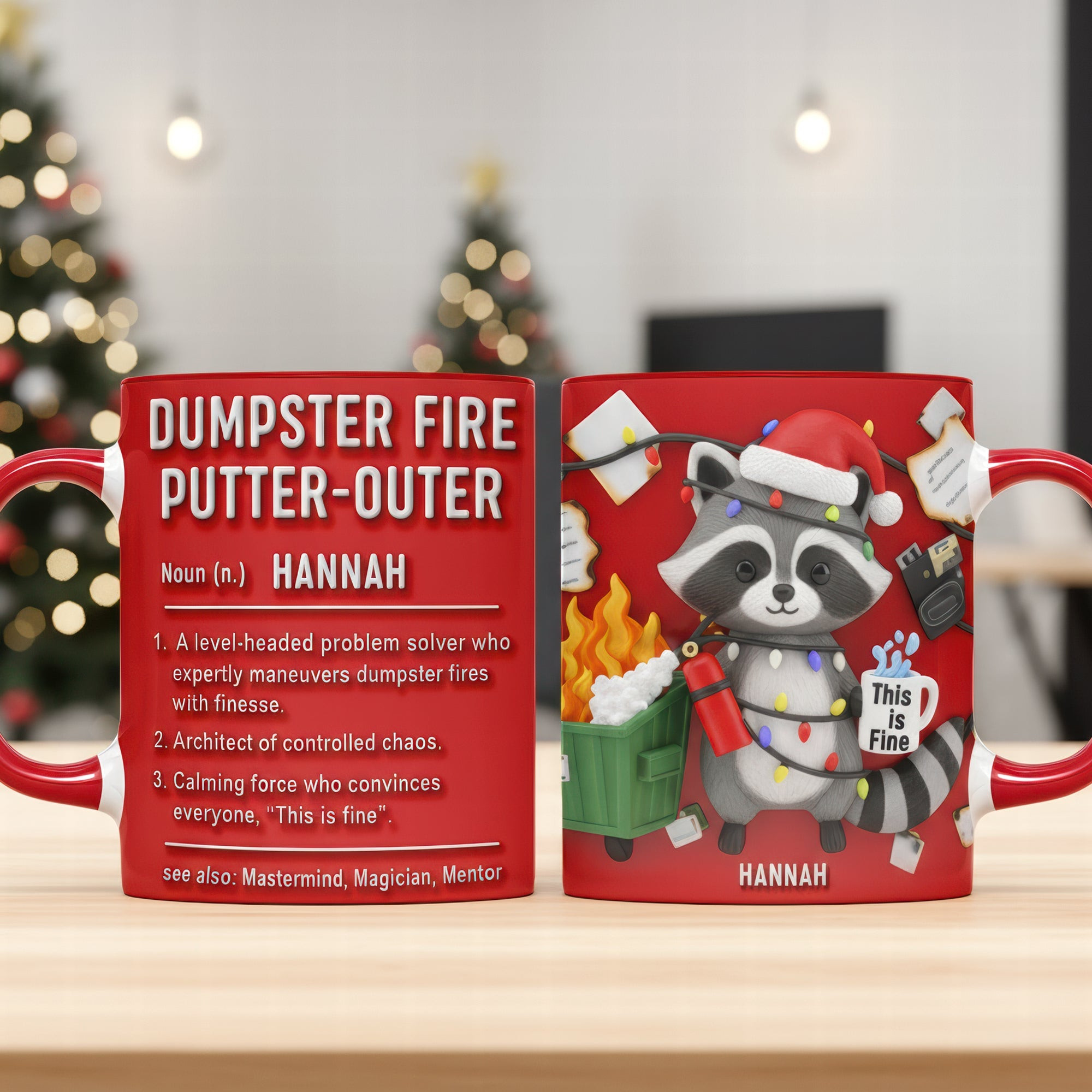 Funny Raccoon Office Coffee Mug -Personalized Gifts For Coworker - Silly Christmas Gifts For Coworkers