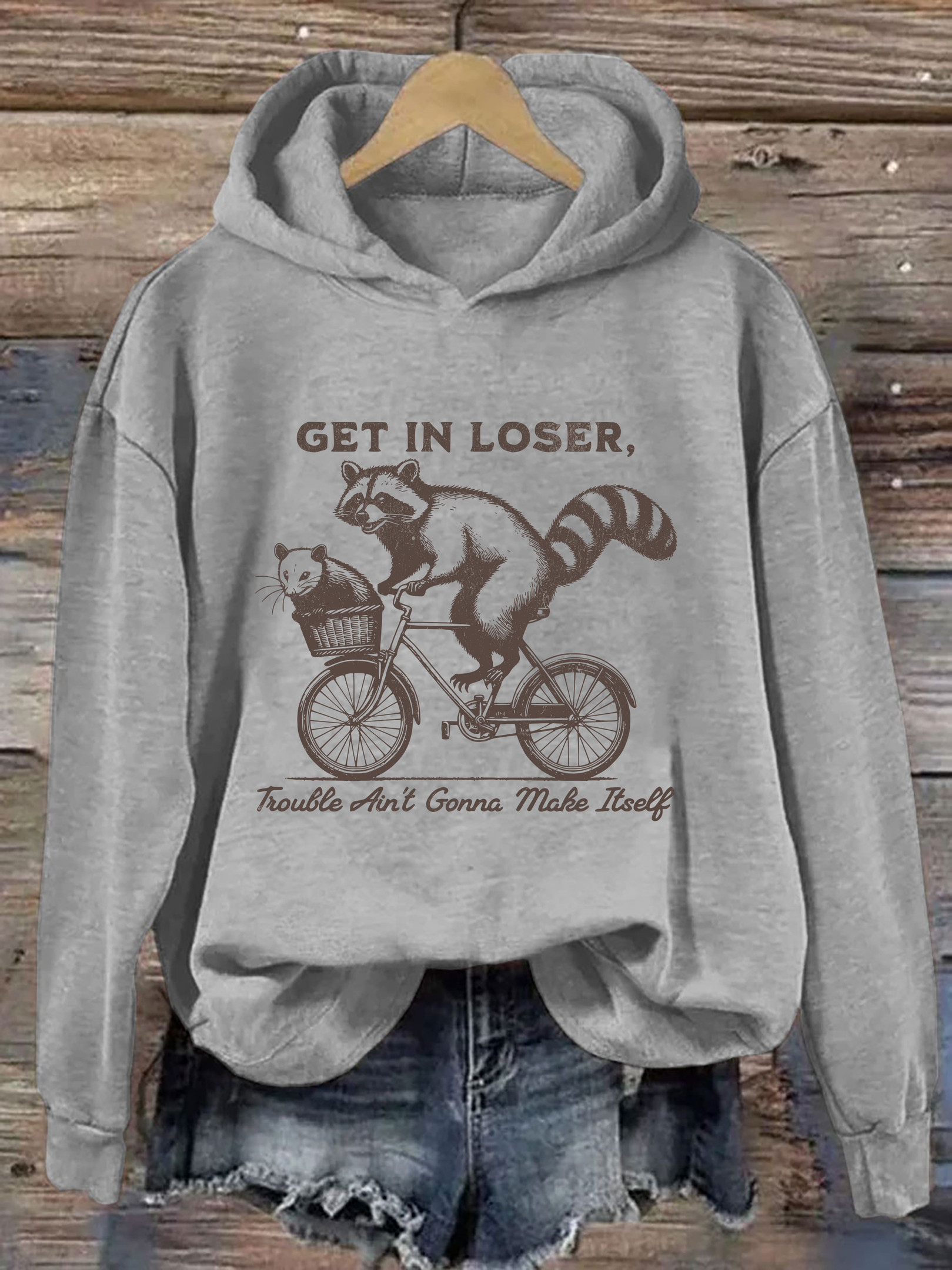 Funny Raccoon Opossum Hoodie Animal Pattern Funny Clothing Funny Christmas Gifts