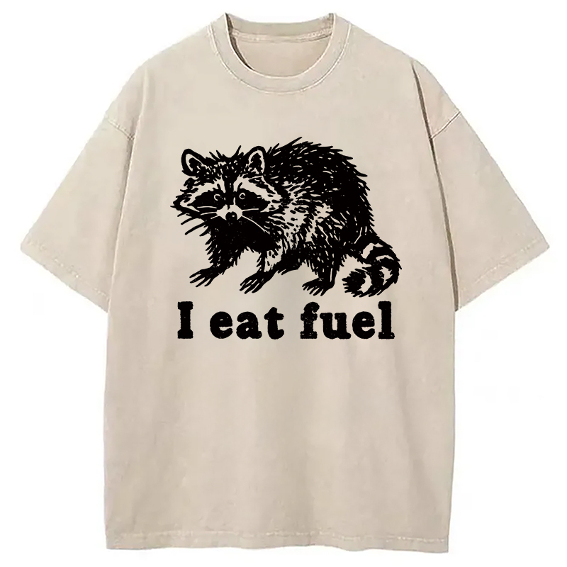 Funny Raccoon Sarcastic Meme Washed T-Shirt Unique Aesthetic Fashion Tee Gifts For Friends