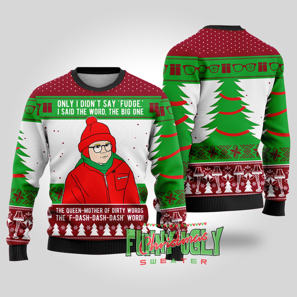 Funny Ralphie A Christmas Story Ugly Sweater Cardinal Red Custom Holiday Sweater Merch That Warms the Heart